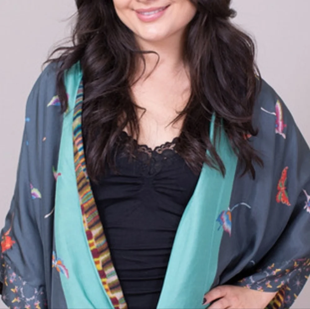 Johnny was rainbow shrug blouse size XL - Picture 2 of 14